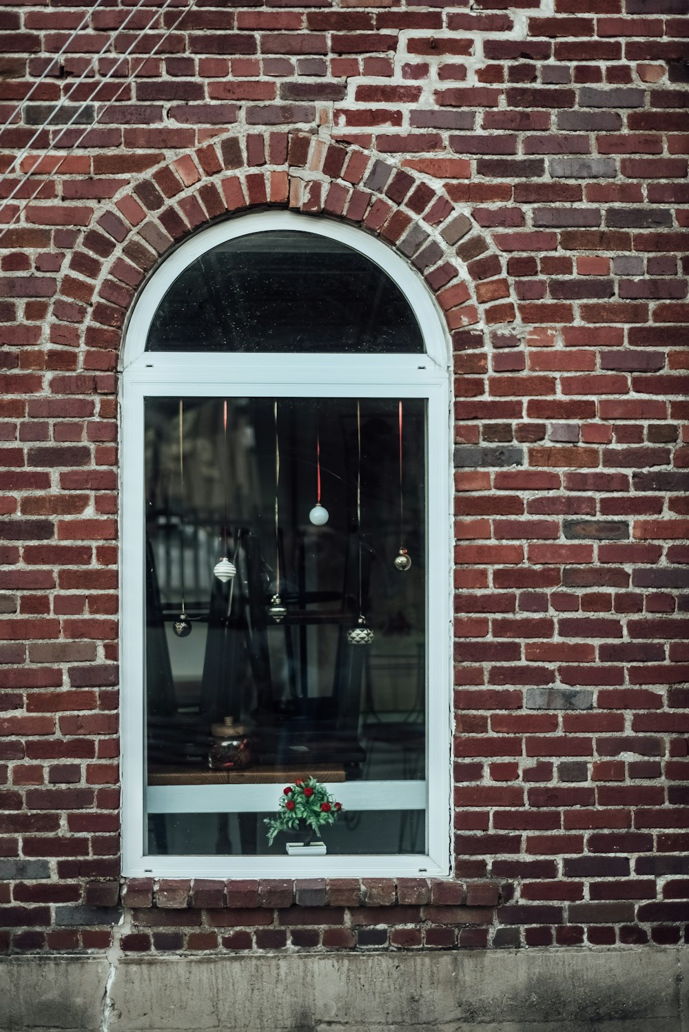 white wooden framed glass window