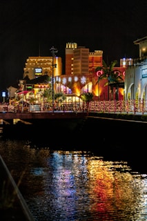 Evening light decorations illuminating the historic Visakhapatnam waterfront