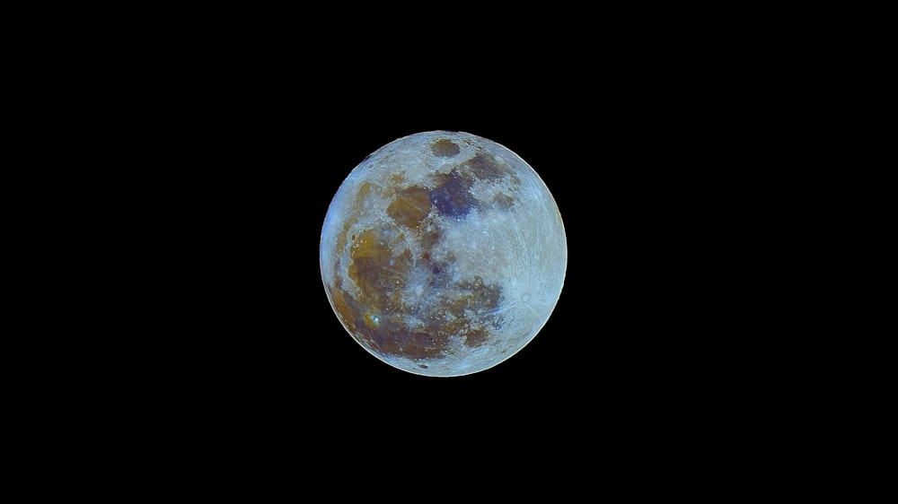 full moon in black background