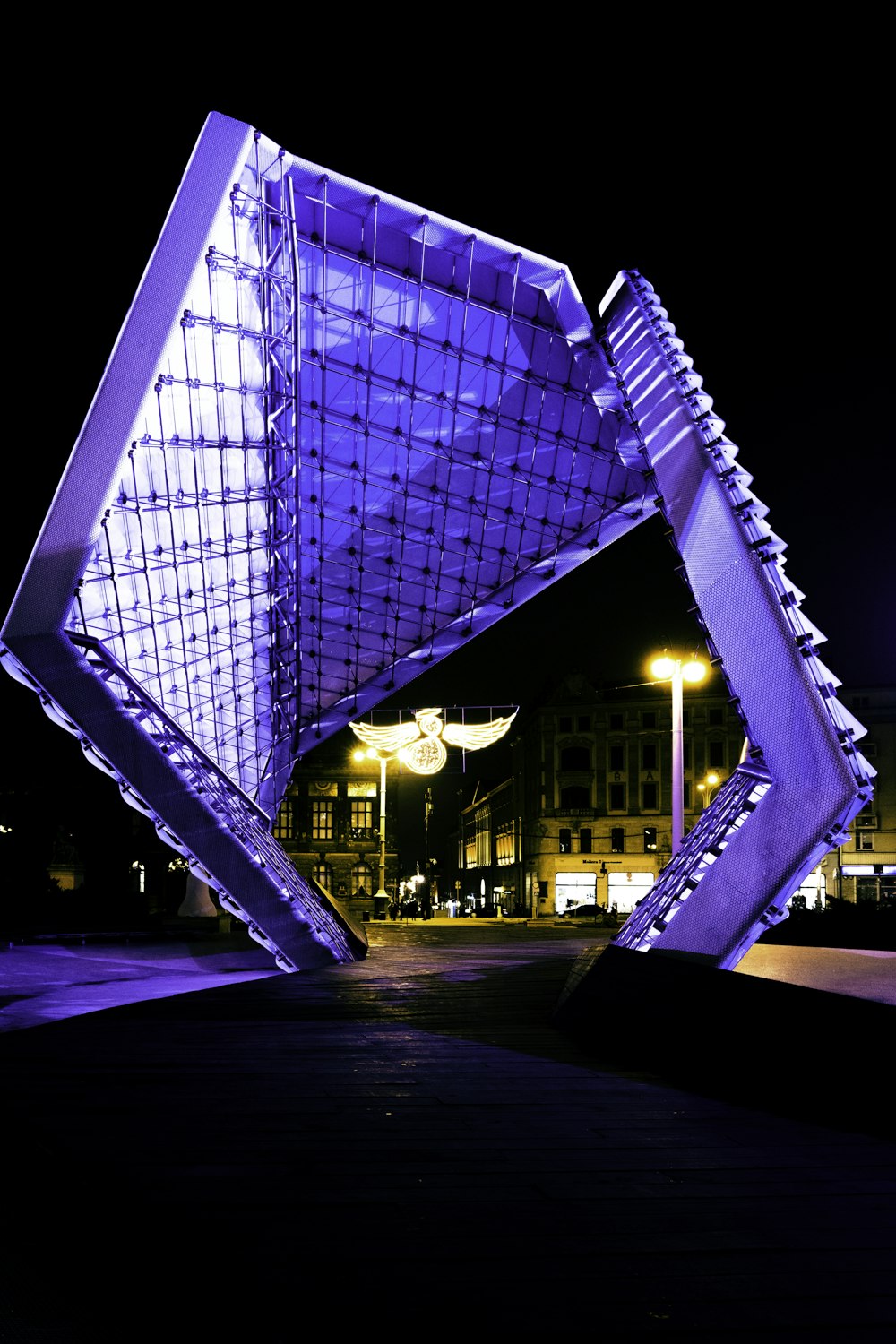 white and black building during night time