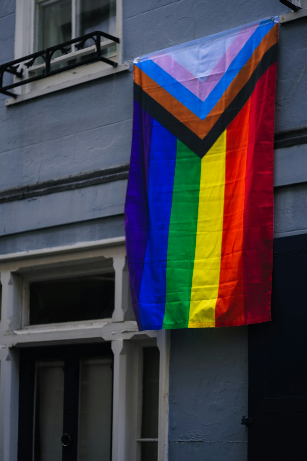 red yellow blue and purple flag