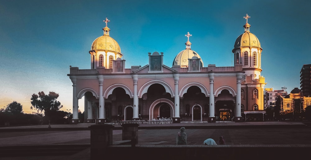 white and yellow dome building