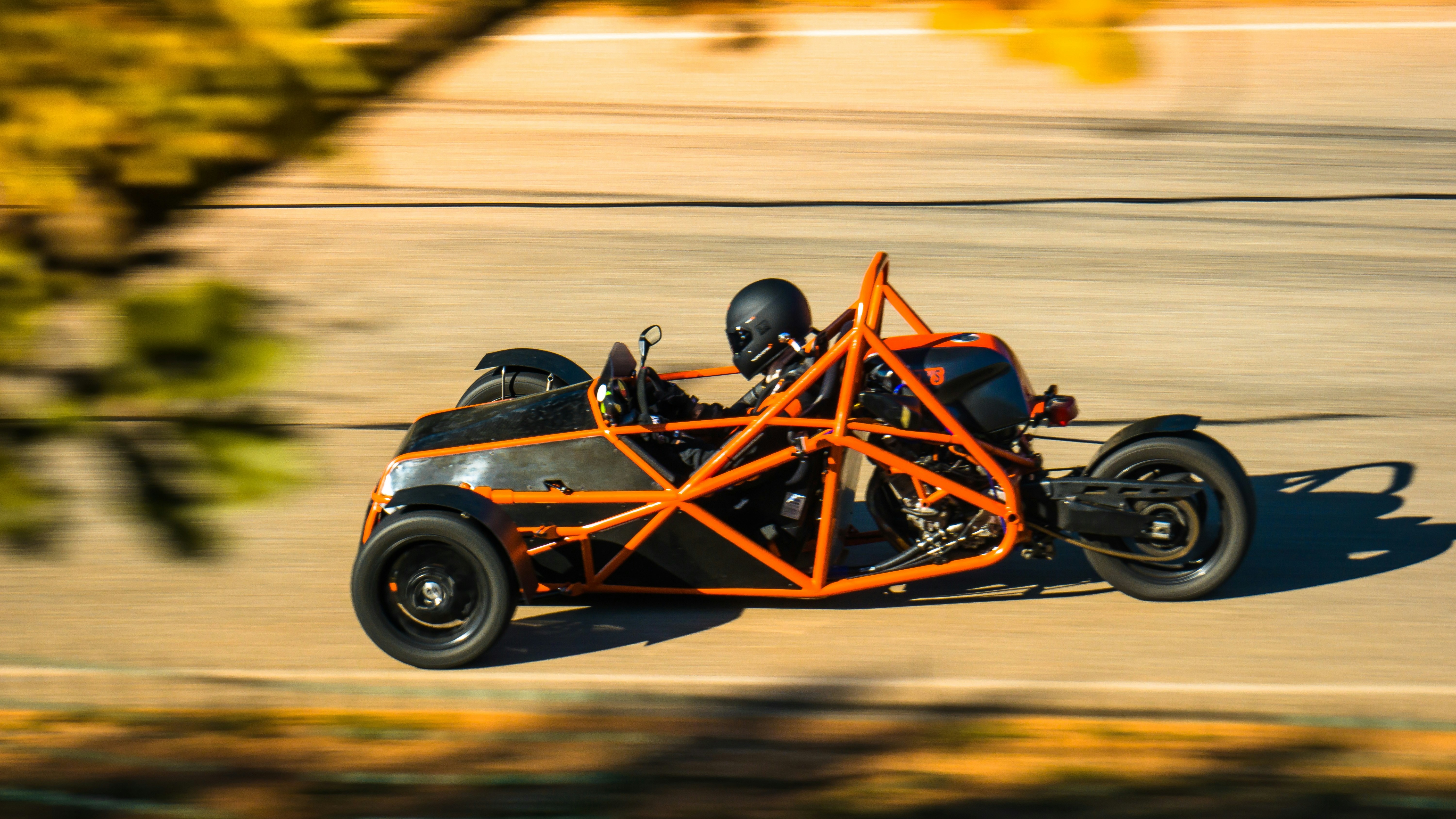 1 of 1 prototype with motorbike engine on track