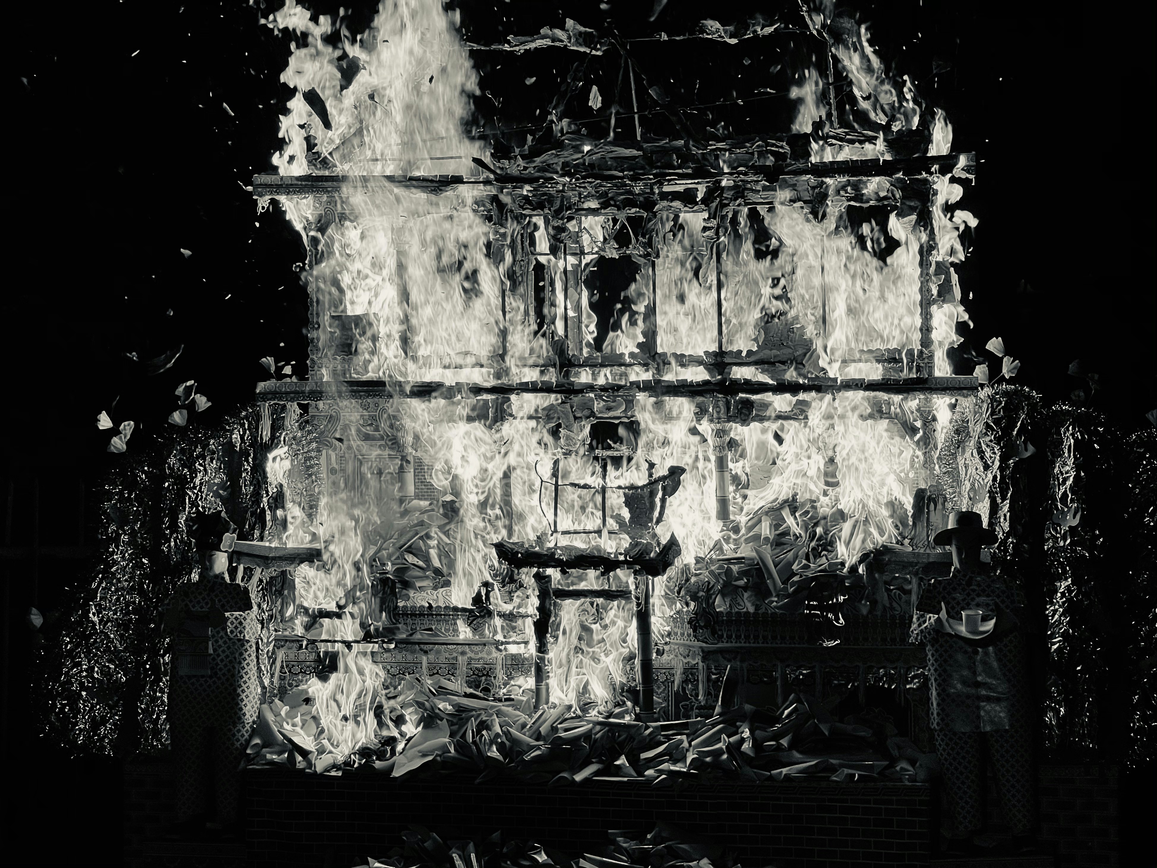 black and white abstract painting