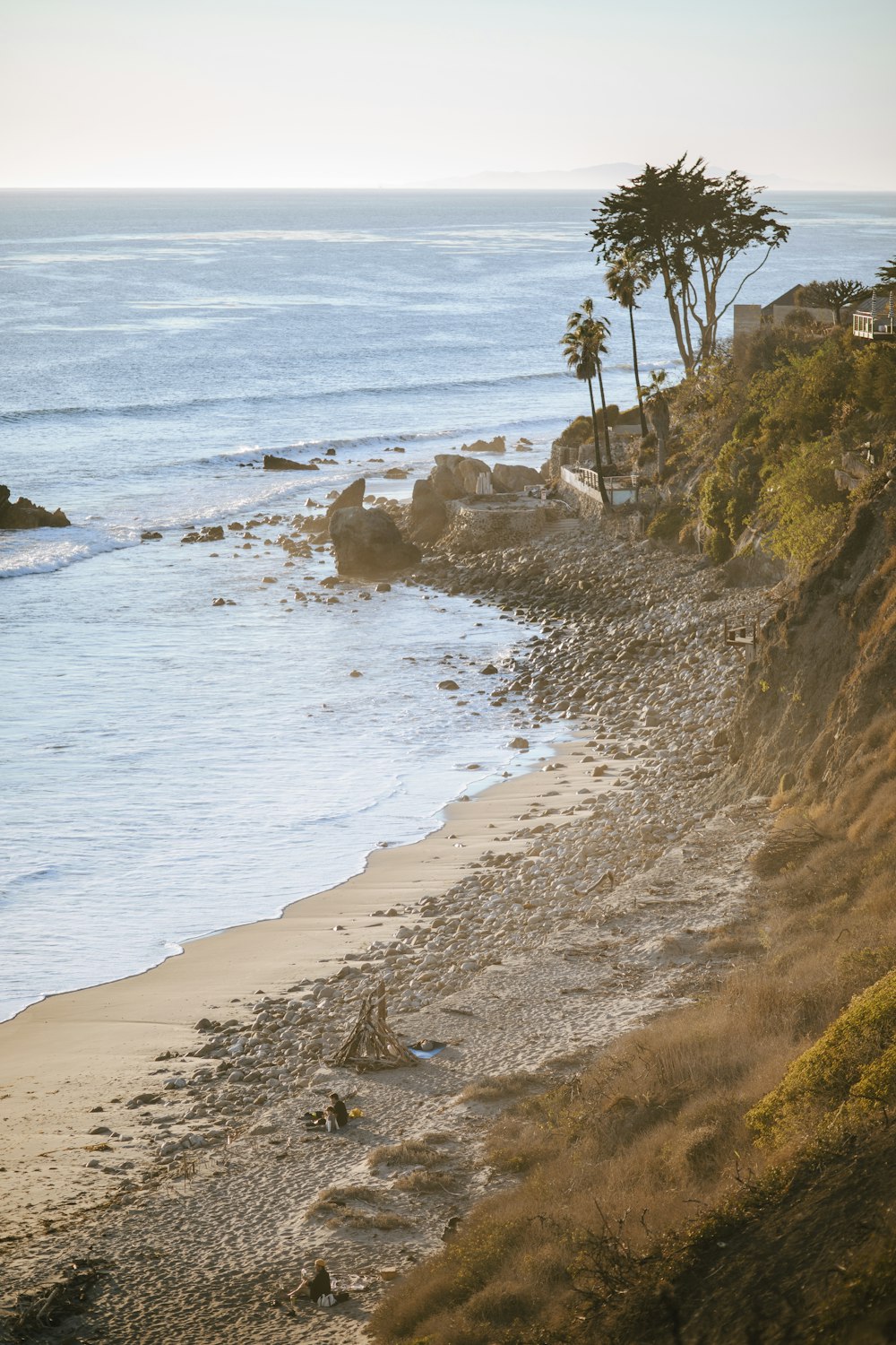 a view of the ocean from a cliff