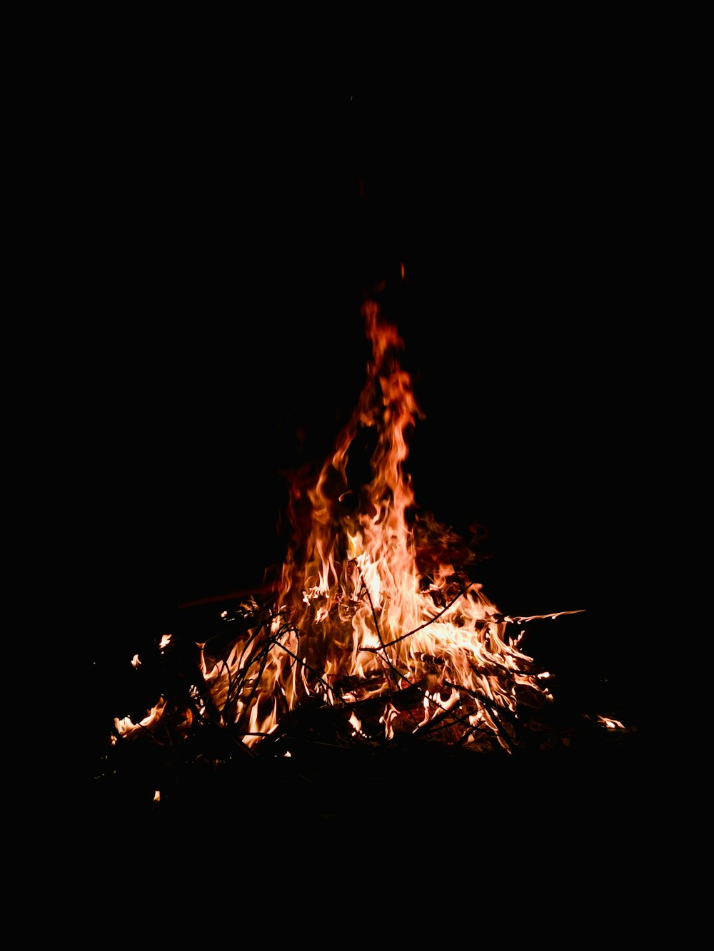 orange and red fire during night time