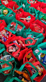 red and green plastic pack