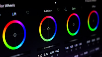 black green and purple digital device