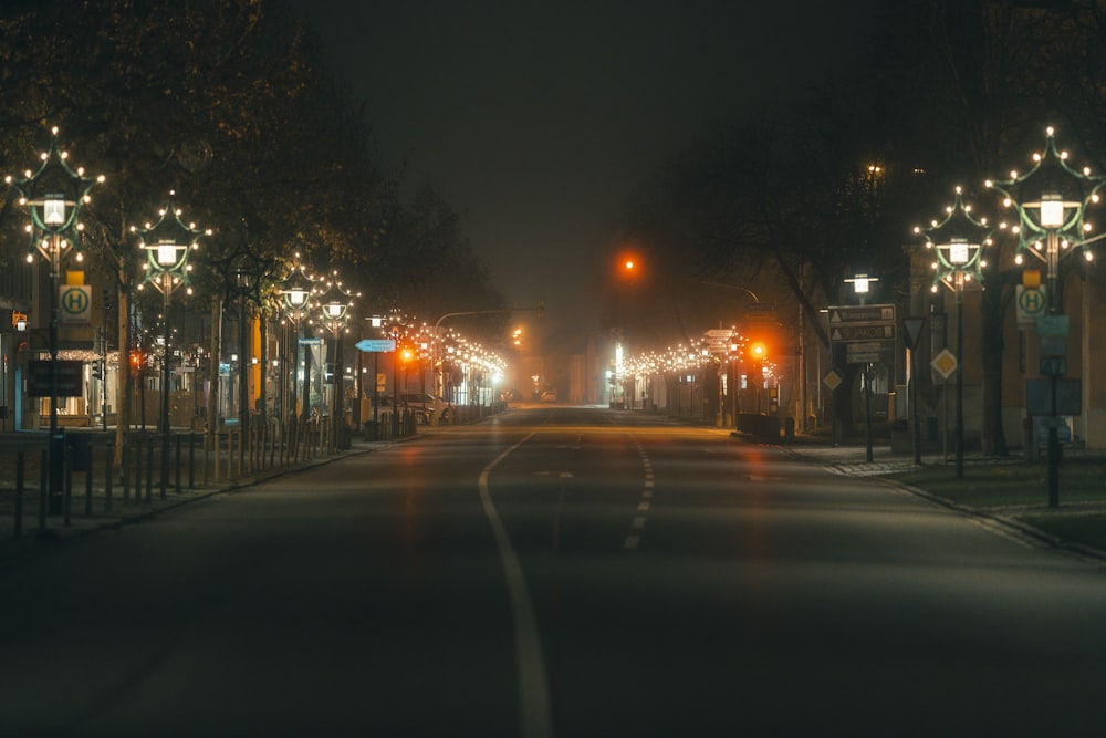 cars on road during night time