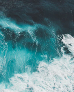 blue and white ocean waves