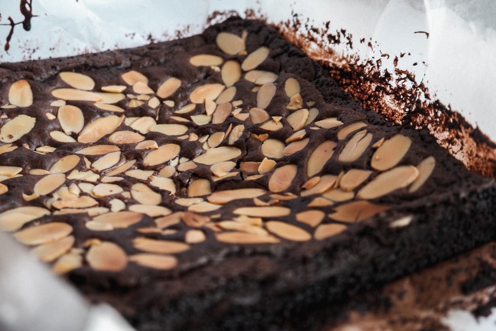 brown and black chocolate cake