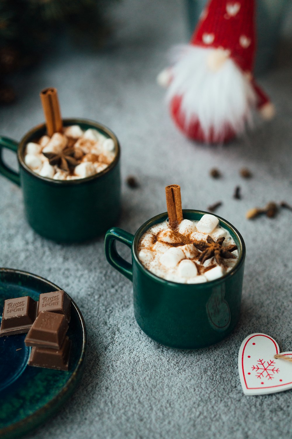 green ceramic mug with ice cream