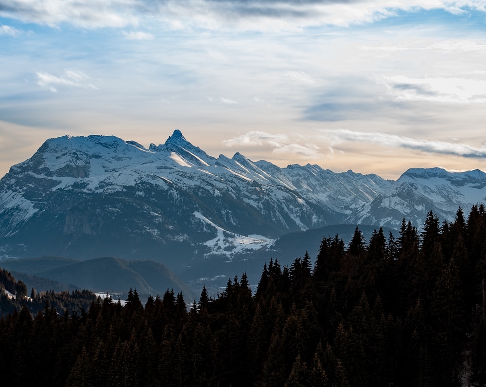 snow covered mountain under cloudy sky during daytime