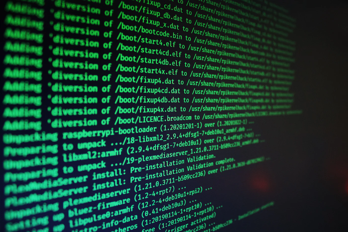 Lines of code on a dark screen