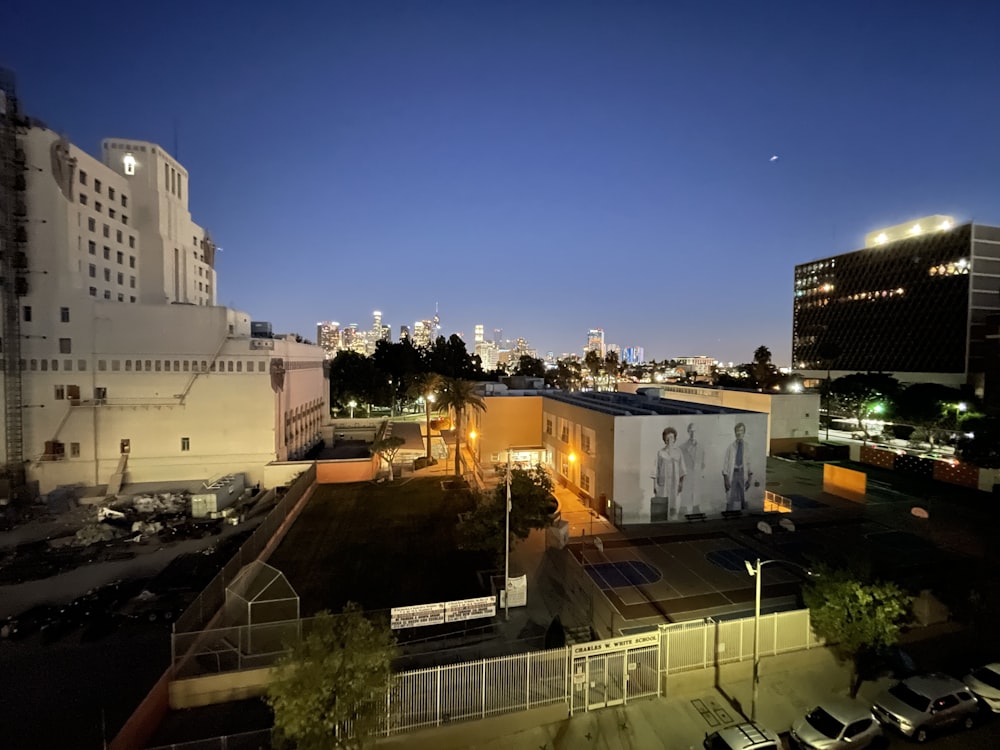 white concrete building during night time