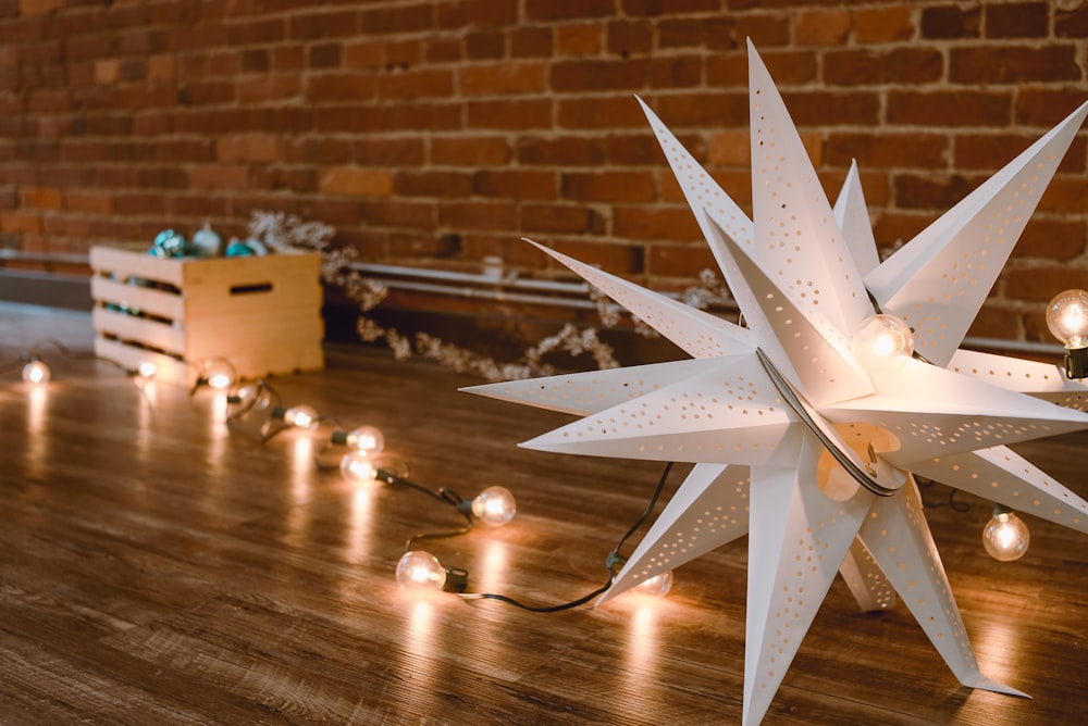 white and gray star decor