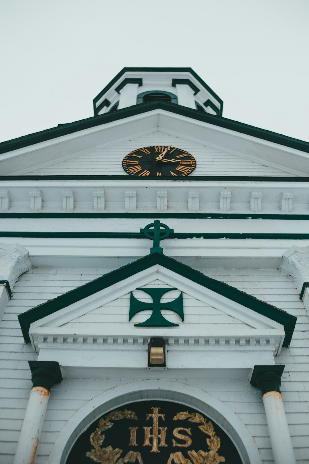 white and black wooden church