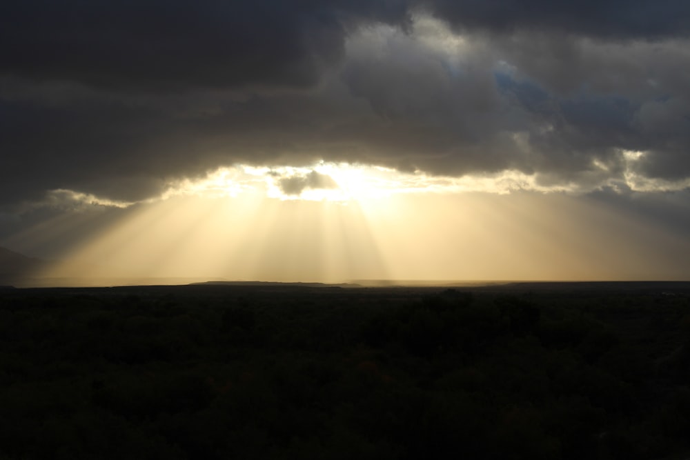 sun rays over the clouds