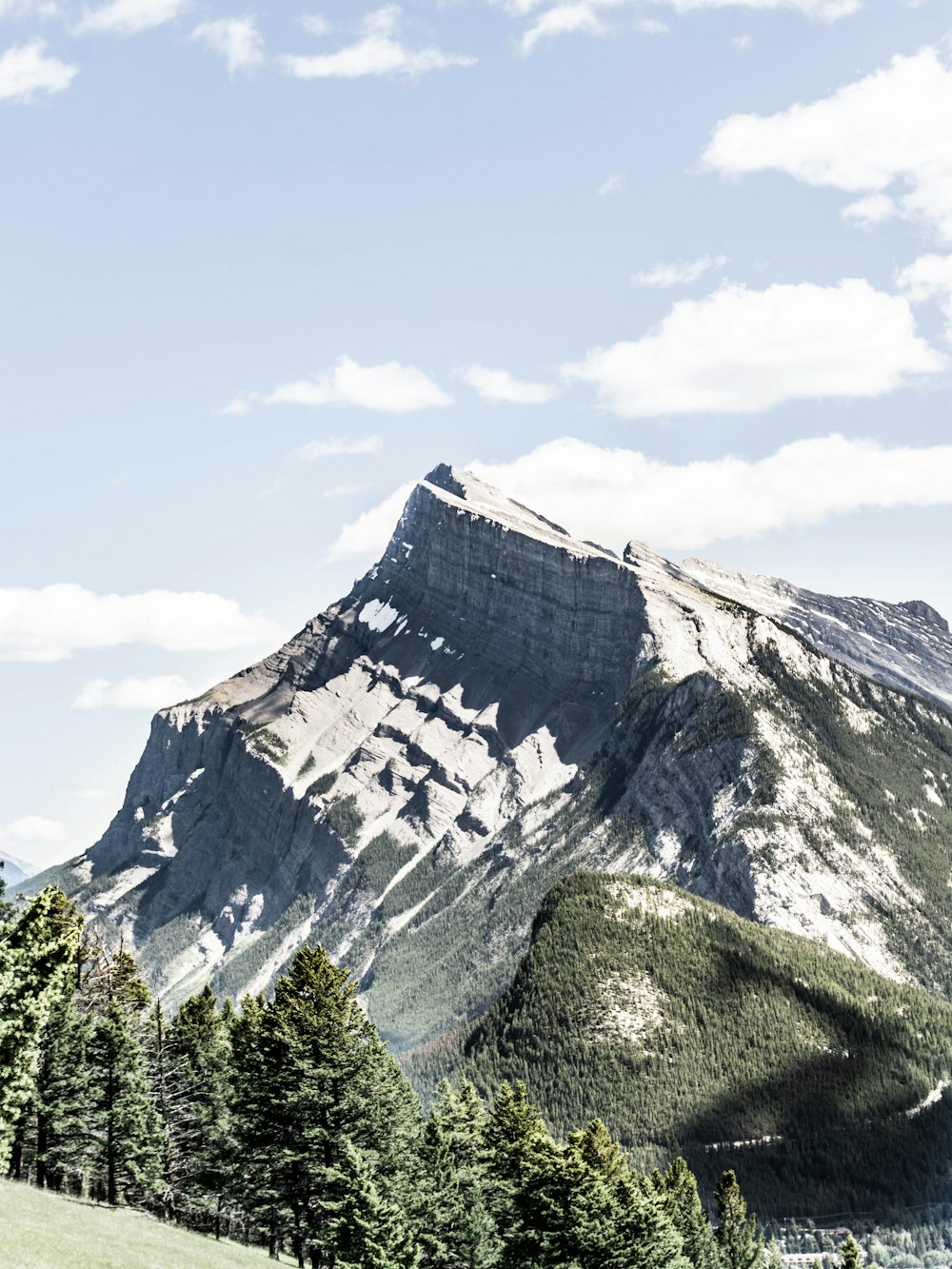 gray rocky mountain under white sky during daytime