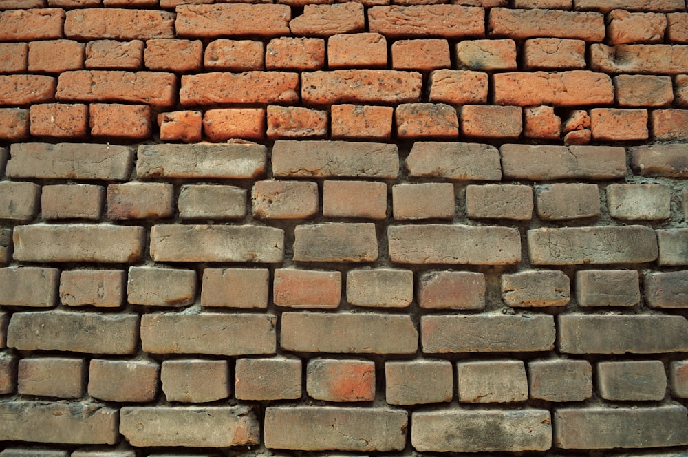 brown and gray brick wall