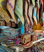 assorted color scarf on display