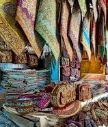 assorted color scarf on display