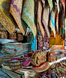 assorted color scarf on display