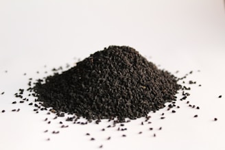black powder on white surface