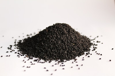 black powder on white surface