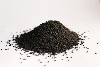 black powder on white surface