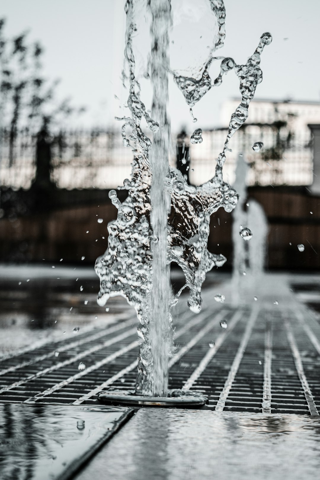 water falling from a fountain