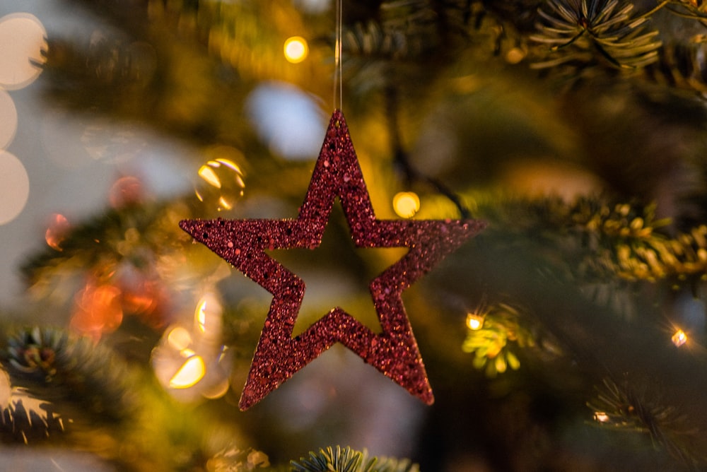 red star christmas tree ornament