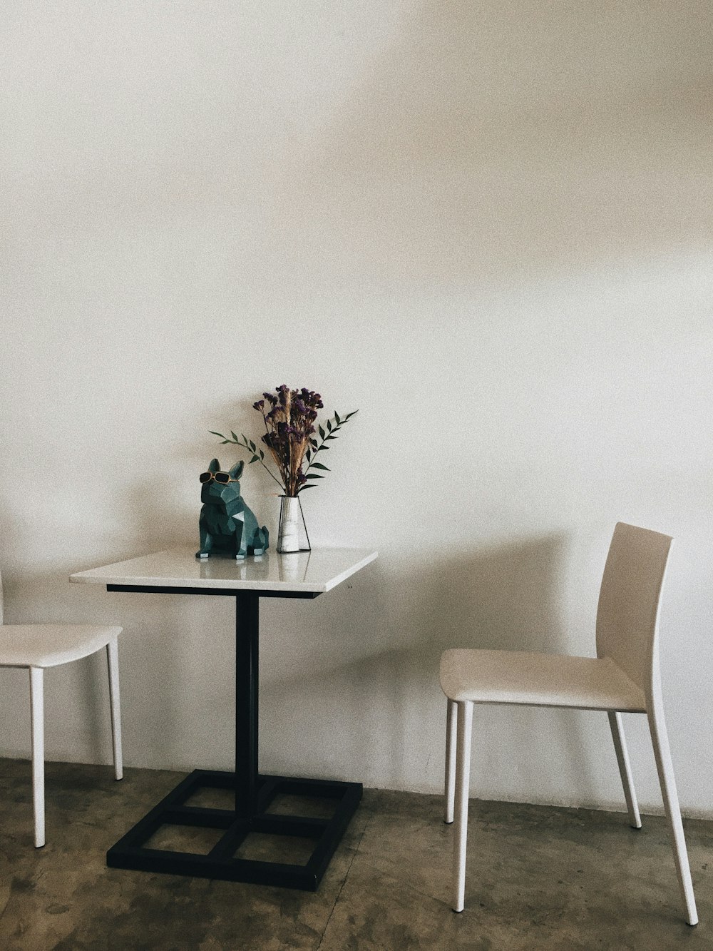 white wooden table with chair