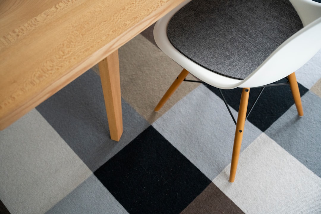 white and brown wooden table