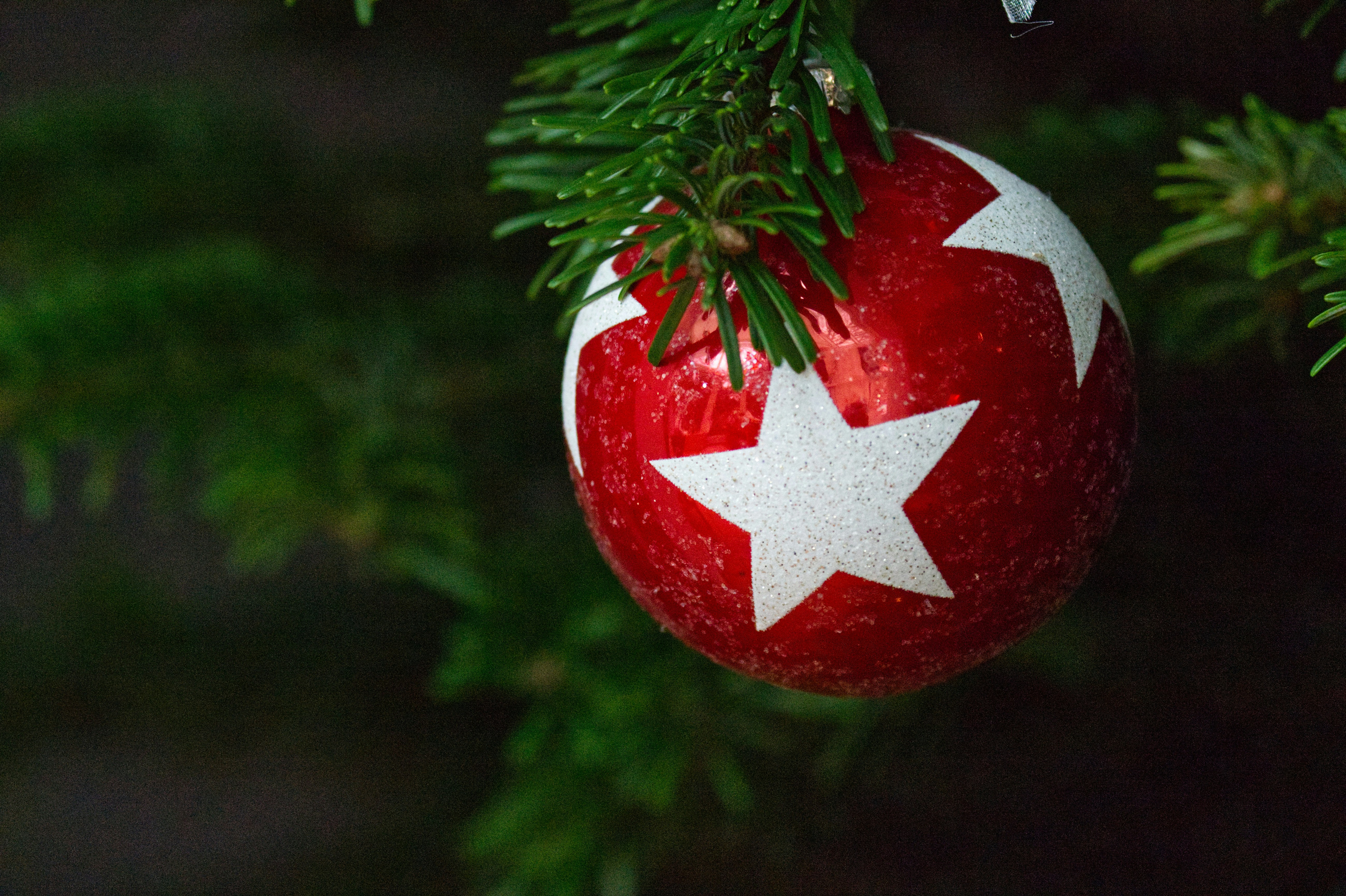 red and white star ornament