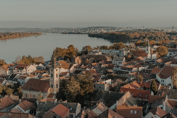 Roofs running down to the Danube — Belgrade, Serbia