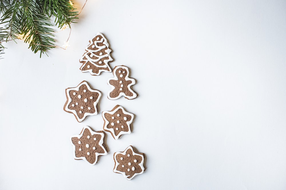 brown and white heart shaped decors