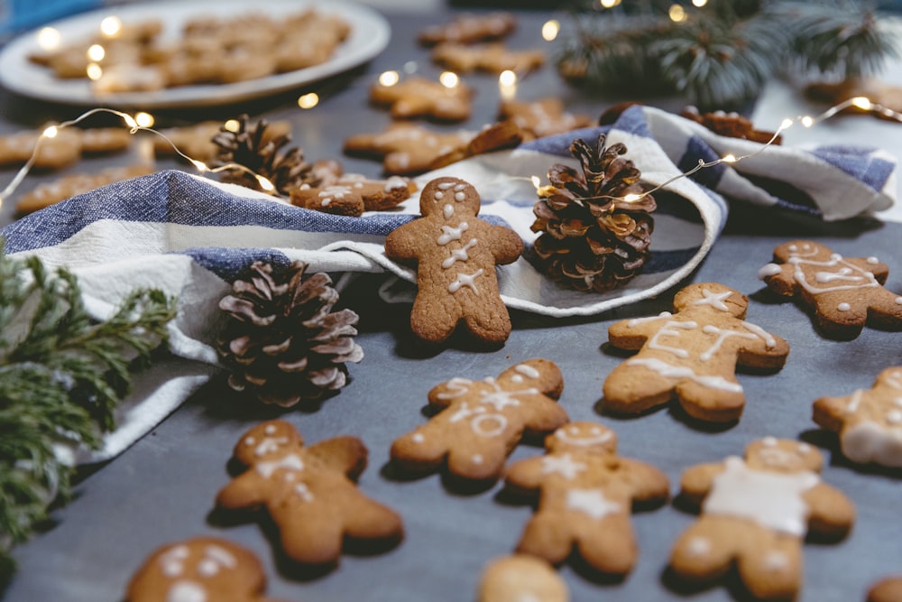 brown cookies on white ceramic plate