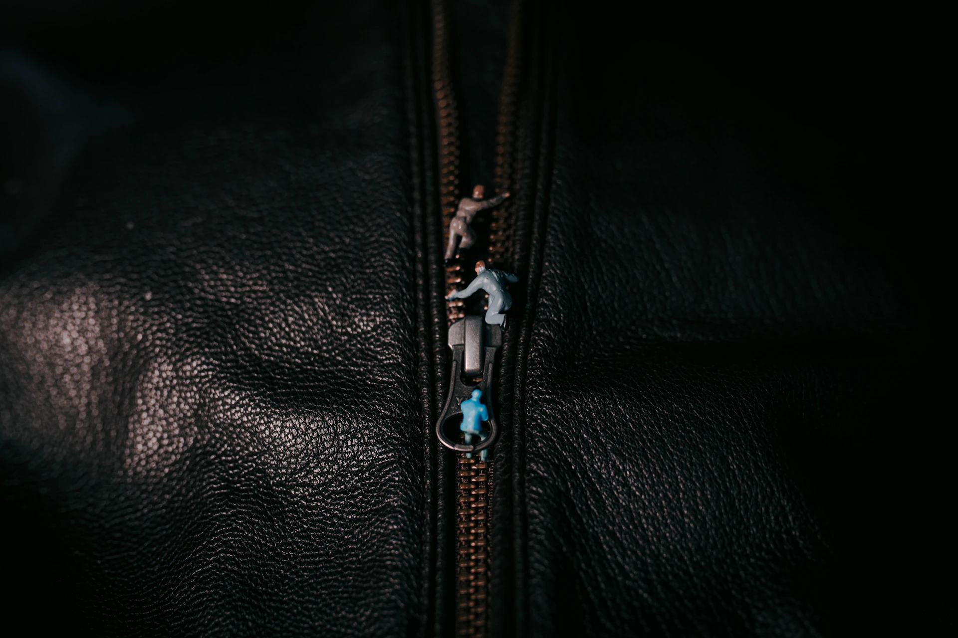 black leather zip up jacket