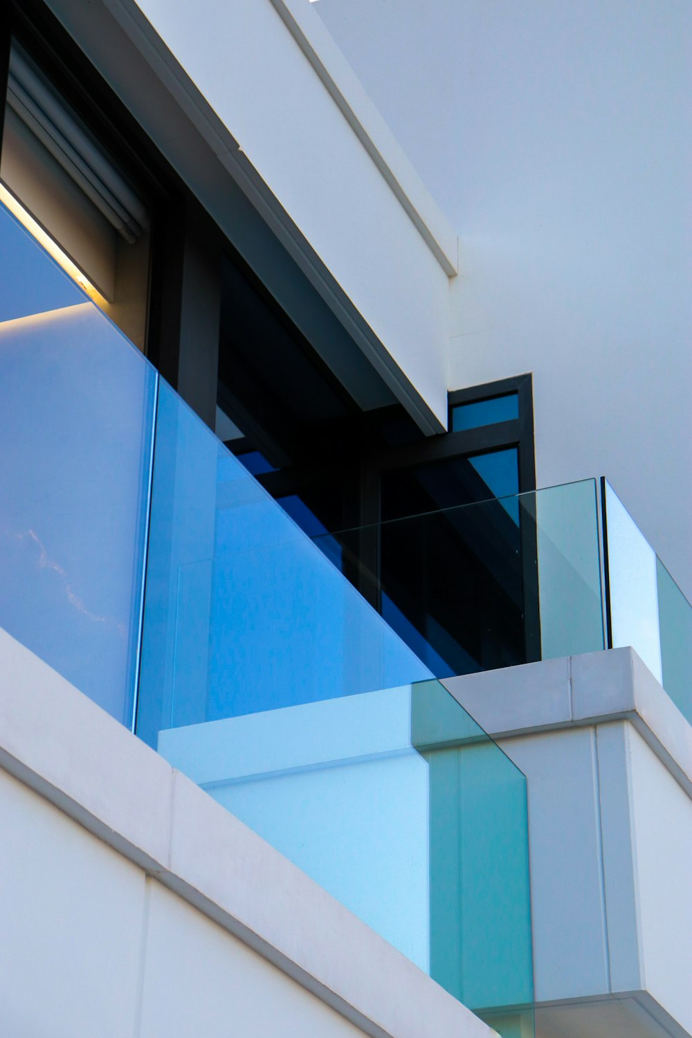 white and blue concrete building