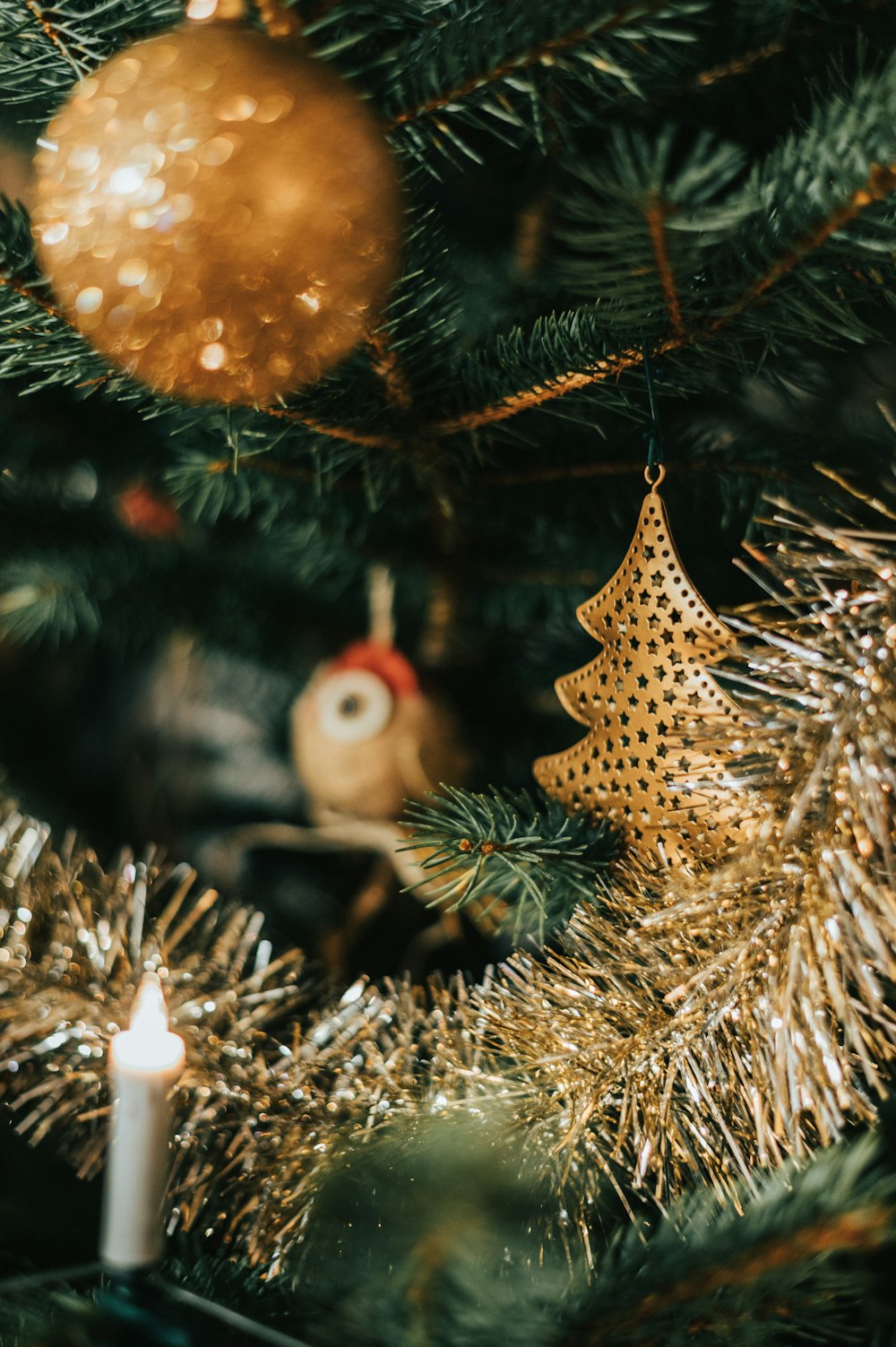 brown and white snowman ornament