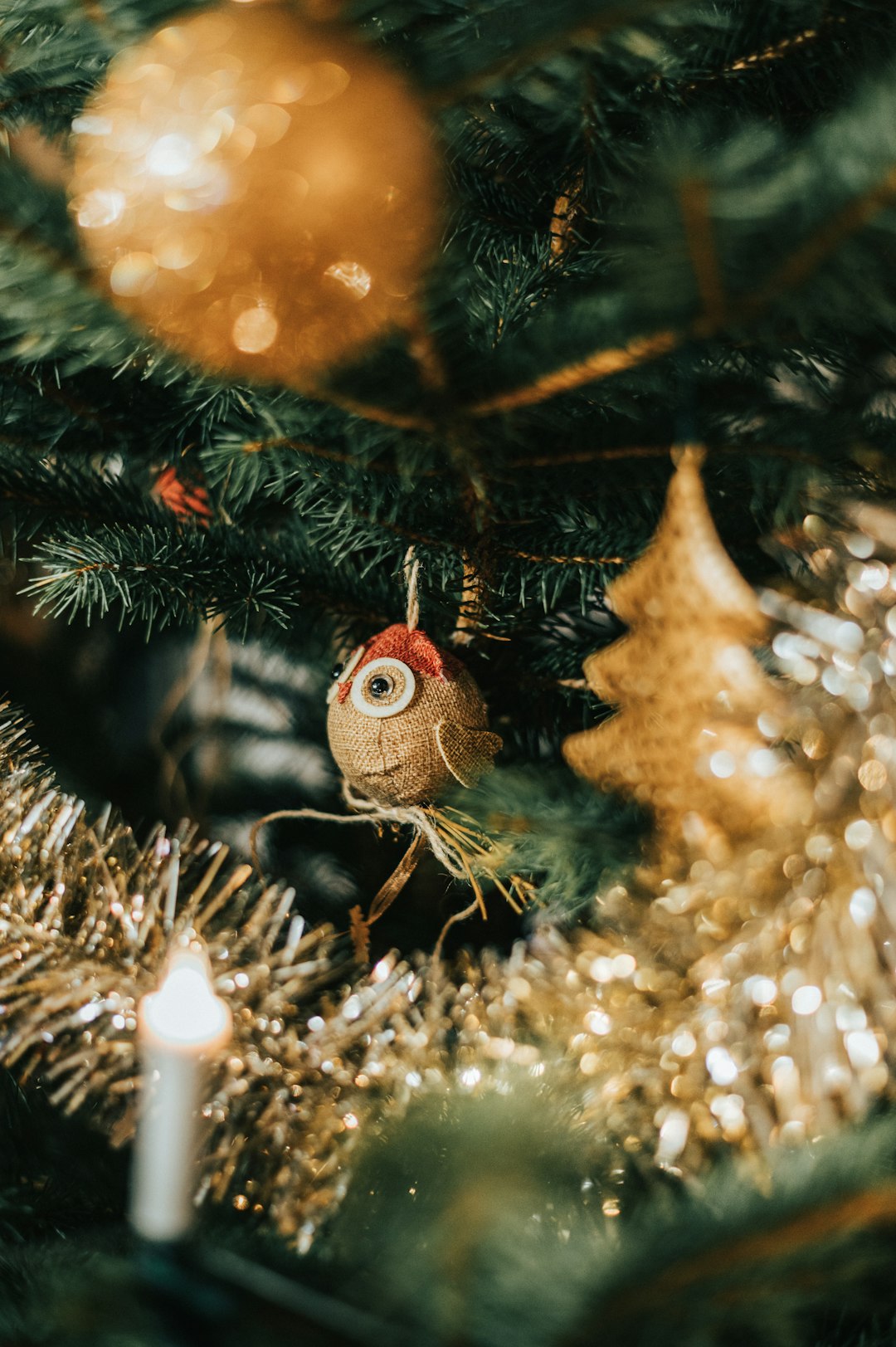 brown and white snowman ornament