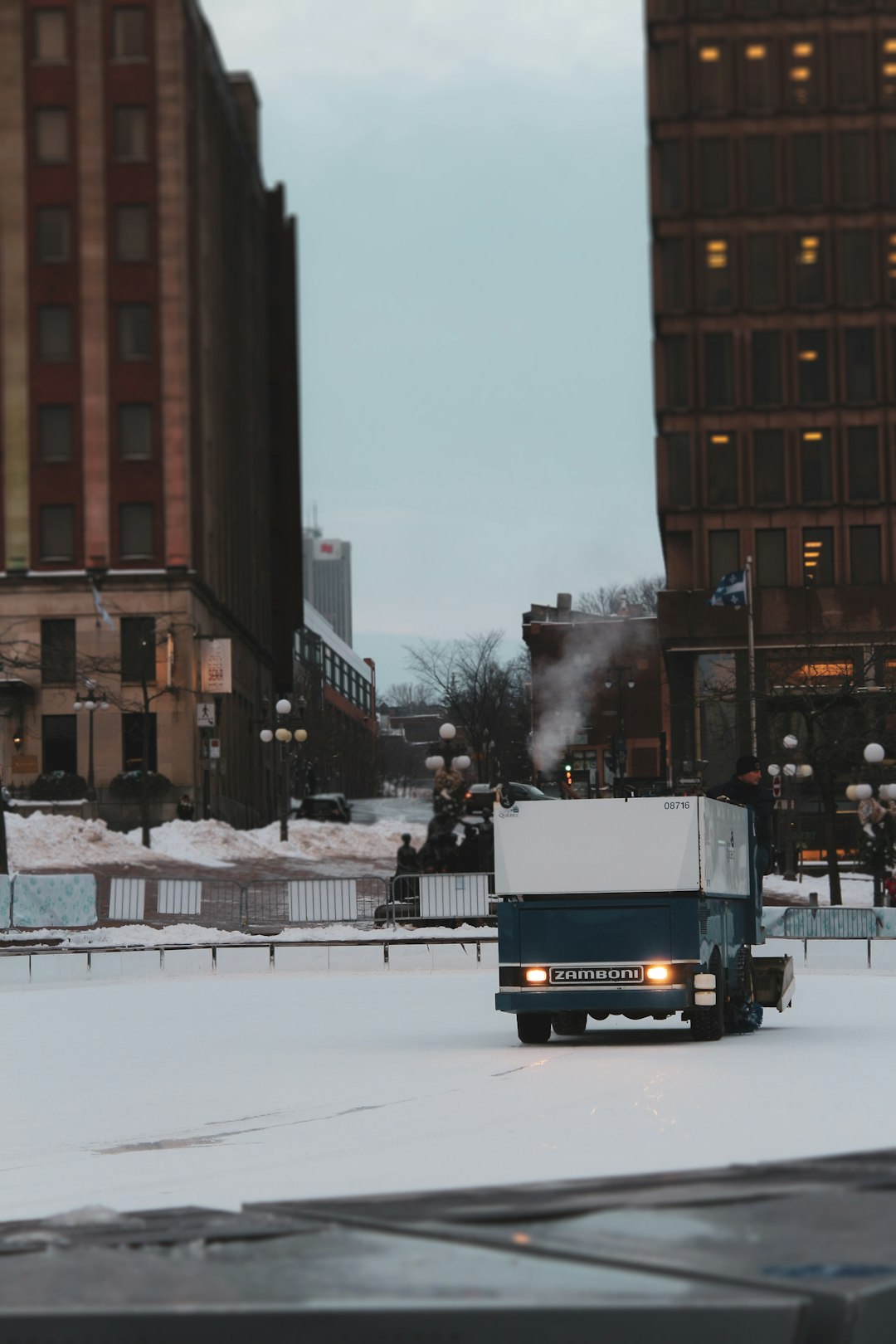 white and green bus on road near brown building during daytime