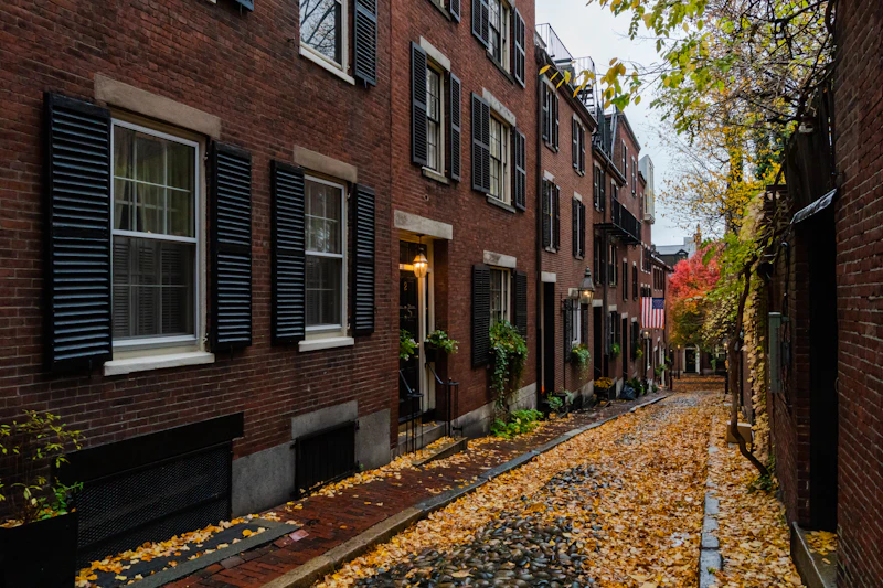 Acorn Street, the cobblestone lane in Boston’s Beacon Hill