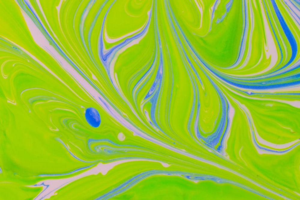 green and purple abstract painting