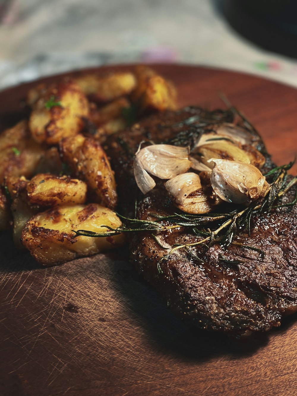 cooked food on brown wooden table