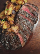 cooked food on brown wooden table