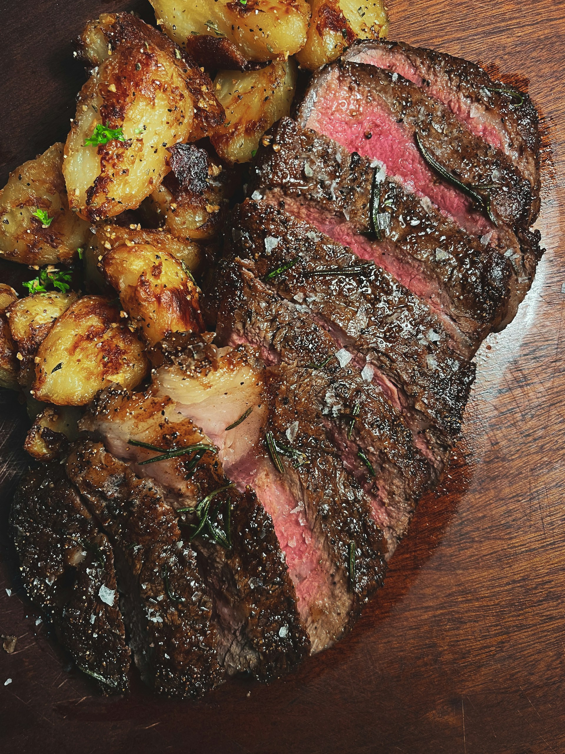 cooked food on brown wooden table