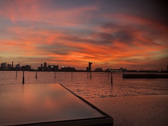 A beautiful sunset over the city's skyline, highlighting its charm.