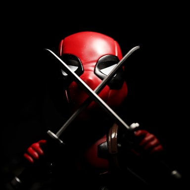 red and black mask mask